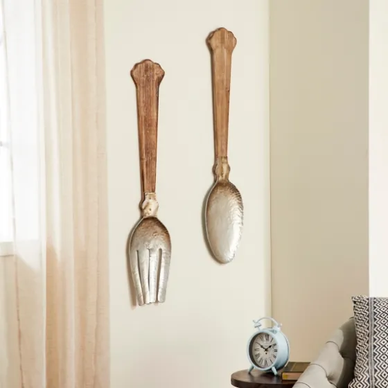 Metal Utensils Wall Plaques, Set Of 2-Kirkland's Home Hot