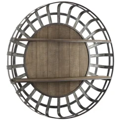 Metal Wall Shelf With Wood Back-Kirkland's Home Online