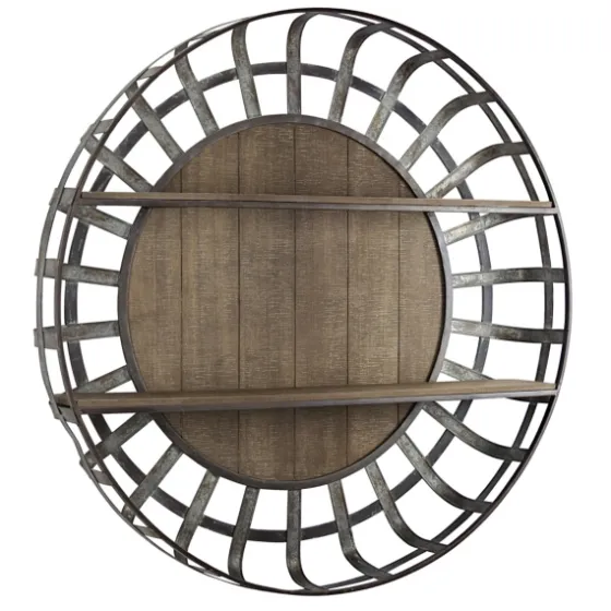 Metal Wall Shelf With Wood Back-Kirkland's Home Online