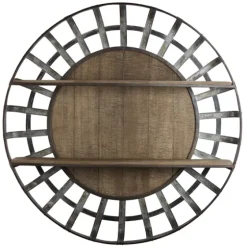 Metal Wall Shelf With Wood Back-Kirkland's Home Online