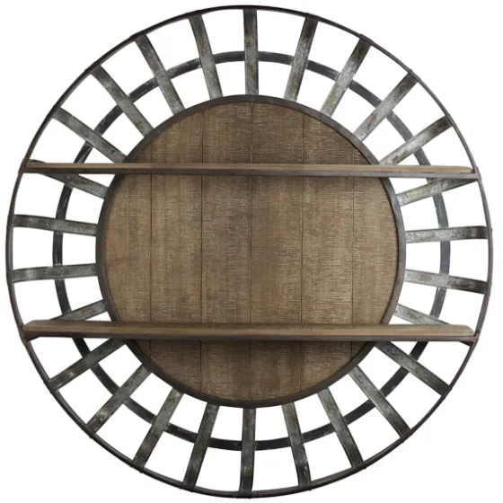 Metal Wall Shelf With Wood Back-Kirkland's Home Online