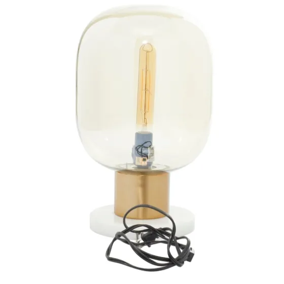 Metal White Marble Mushroom Shade Table Lamp-Kirkland's Home Fashion