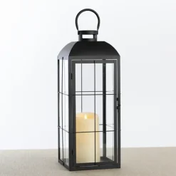 Metal Windowpane Lantern, 21 In.-Kirkland's Home Best