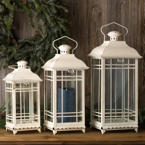Metal Windowpane Lanterns, Set Of 3-Kirkland's Home Flash Sale