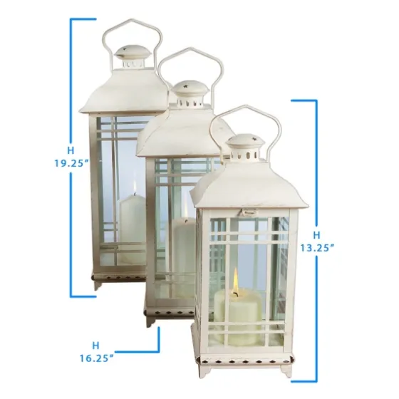 Metal Windowpane Lanterns, Set Of 3-Kirkland's Home Flash Sale