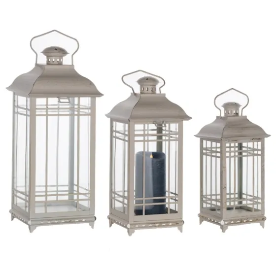 Metal Windowpane Lanterns, Set Of 3-Kirkland's Home Flash Sale