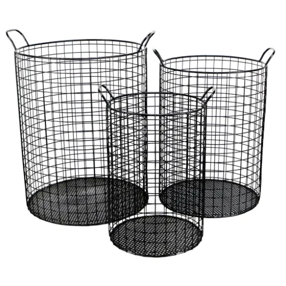 Metal Wire Cylinder Baskets, Set Of 3-Kirkland's Home Shop