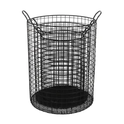 Metal Wire Cylinder Baskets, Set Of 3-Kirkland's Home Shop