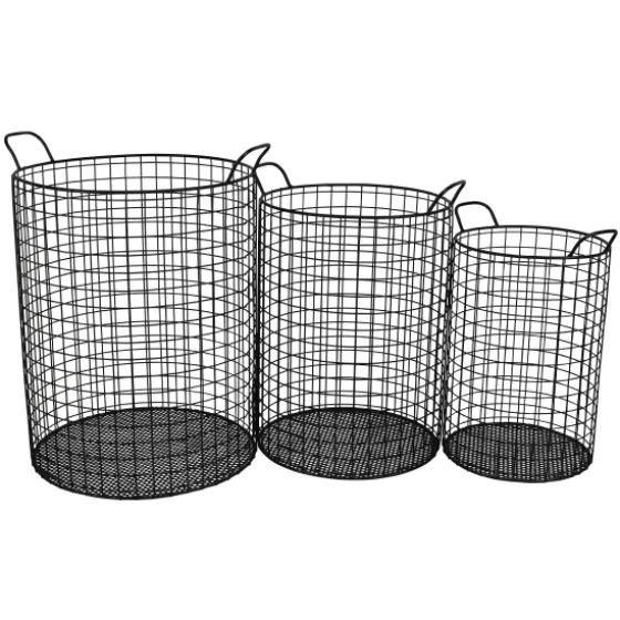 Metal Wire Cylinder Baskets, Set Of 3-Kirkland's Home Shop