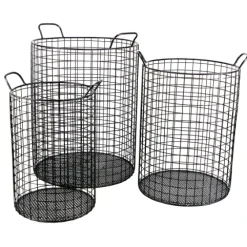 Metal Wire Cylinder Baskets, Set Of 3-Kirkland's Home Shop