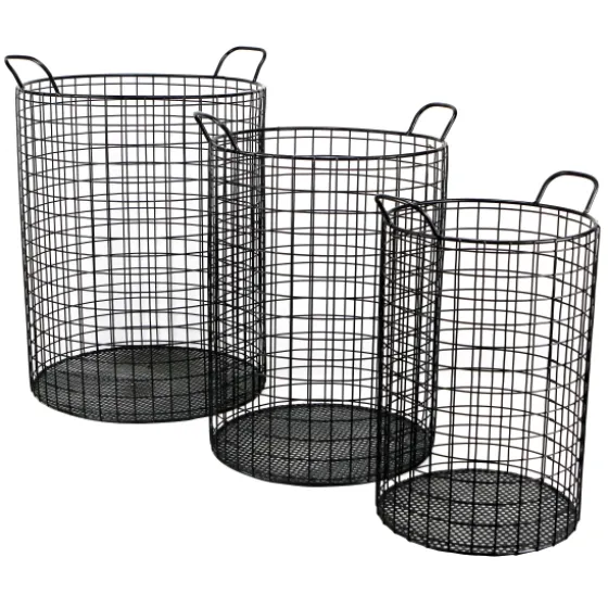 Metal Wire Cylinder Baskets, Set Of 3-Kirkland's Home Shop
