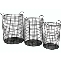 Metal Wire Cylinder Baskets, Set Of 3-Kirkland's Home Shop