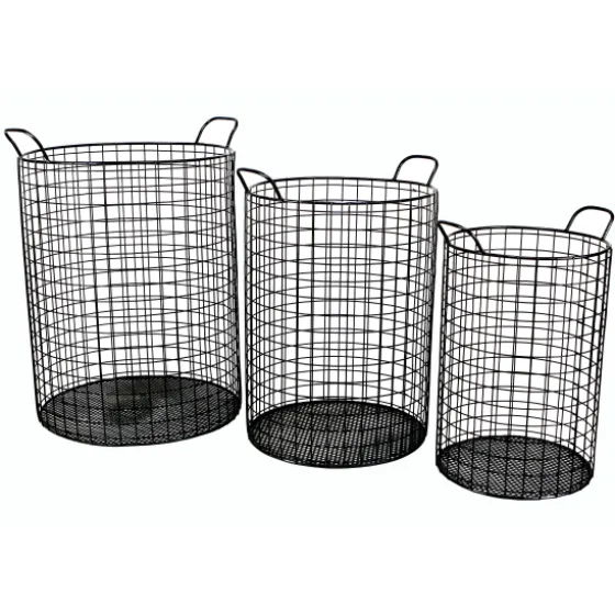 Metal Wire Cylinder Baskets, Set Of 3-Kirkland's Home Shop