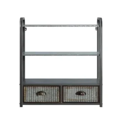 Metal With 2-Drawers Rustic Wall Cabinet-Kirkland's Home Cheap