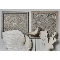 Metallic Carved Fir Wood Wall Plaques, Set Of 4-Kirkland's Home Sale