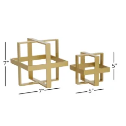 Metallic Cube Sculptures, Set Of 2-Kirkland's Home Online