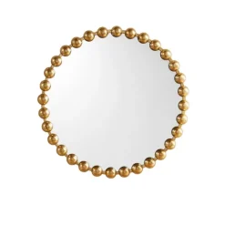 Metallic Gold Foiled Beaded Wall Mirror, 27 In.-Kirkland's Home Best Sale