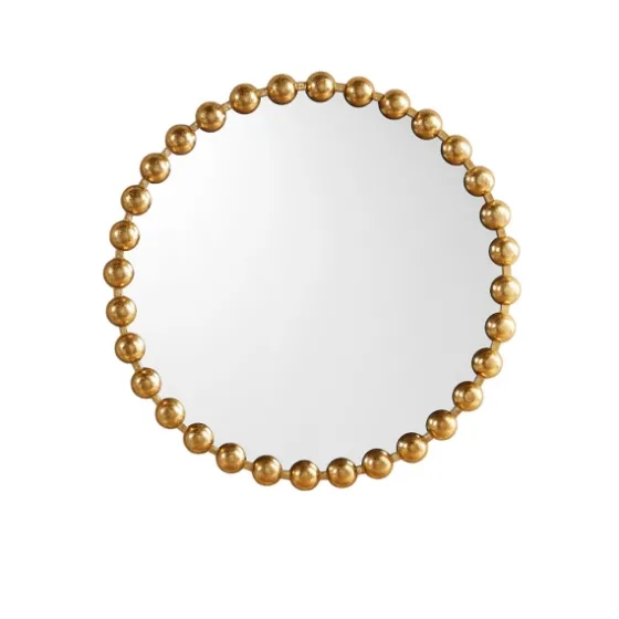 Metallic Gold Foiled Beaded Wall Mirror, 27 In.-Kirkland's Home Best Sale