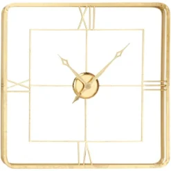 Metallic Gold Square Open Face Clock-Kirkland's Home Cheap