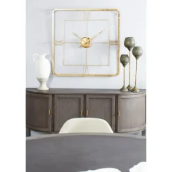 Metallic Gold Square Open Face Clock-Kirkland's Home Cheap
