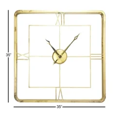 Metallic Gold Square Open Face Clock-Kirkland's Home Cheap