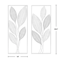 Metallic Leaves Metal Plaques, Set Of 2-Kirkland's Home Outlet