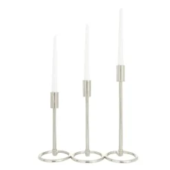 Metallic Loop Base Taper Candle Holders, Set Of 3-Kirkland's Home Best