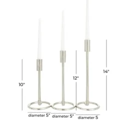Metallic Loop Base Taper Candle Holders, Set Of 3-Kirkland's Home Best