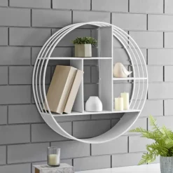 Metallic Metal Circular Frame Wall Shelf-Kirkland's Home Sale