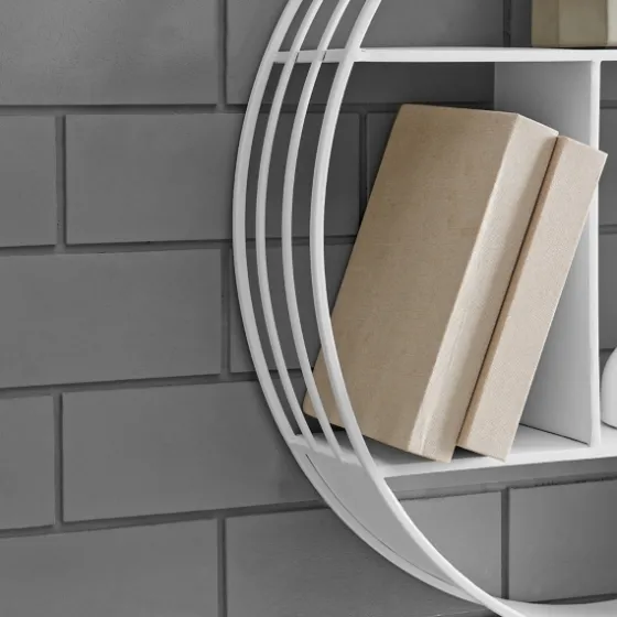 Metallic Metal Circular Frame Wall Shelf-Kirkland's Home Sale