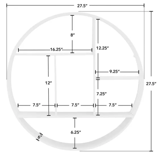 Metallic Metal Circular Frame Wall Shelf-Kirkland's Home Sale