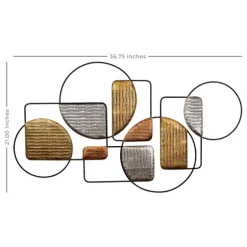 Metallic Modern Abstract Shapes Wall Plaque-Kirkland's Home Hot