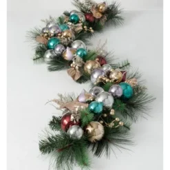 Metallic Multicolor Ornaments And Berries Garland-Kirkland's Home Online