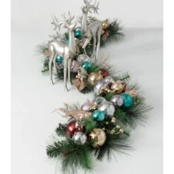 Metallic Multicolor Ornaments And Berries Garland-Kirkland's Home Online