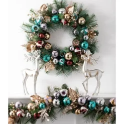 Metallic Multicolor Ornaments And Berries Garland-Kirkland's Home Online