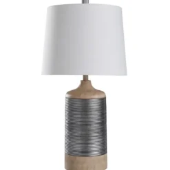 Metallic Silver Banded Table Lamp-Kirkland's Home Shop