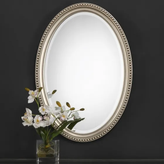 Metallic Silver Beaded Edge Oval Mirror-Kirkland's Home Flash Sale