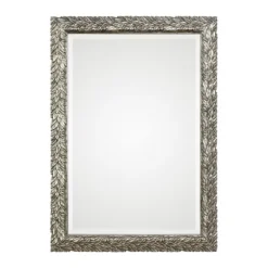 Metallic Silver Flowering Leaf Beveled Wall Mirror-Kirkland's Home Online