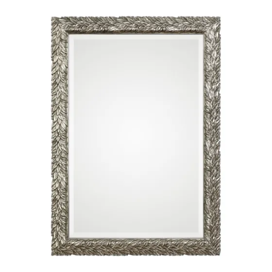 Metallic Silver Flowering Leaf Beveled Wall Mirror-Kirkland's Home Online