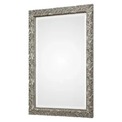 Metallic Silver Flowering Leaf Beveled Wall Mirror-Kirkland's Home Online
