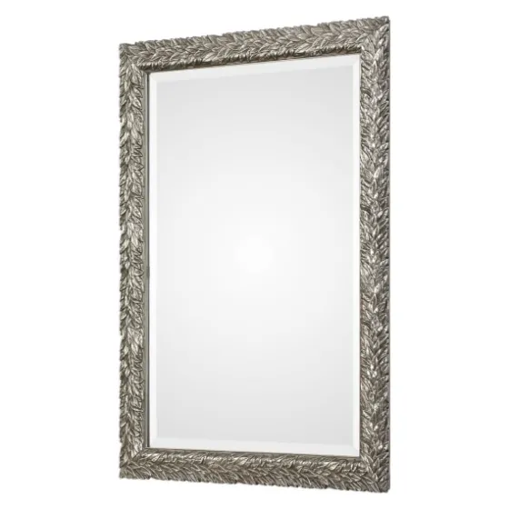 Metallic Silver Flowering Leaf Beveled Wall Mirror-Kirkland's Home Online
