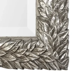 Metallic Silver Flowering Leaf Beveled Wall Mirror-Kirkland's Home Online