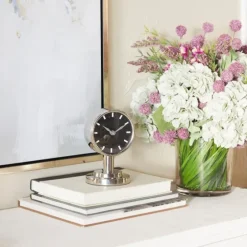 Metallic Steel Beveled Base Tabletop Clock-Kirkland's Home Discount