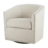Metro Club Natural Swivel Chair With Nailhead Trim-Kirkland's Home Shop