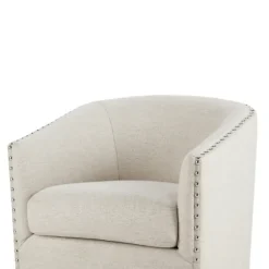 Metro Club Natural Swivel Chair With Nailhead Trim-Kirkland's Home Shop