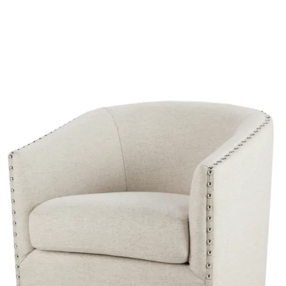 Metro Club Natural Swivel Chair With Nailhead Trim-Kirkland's Home Shop