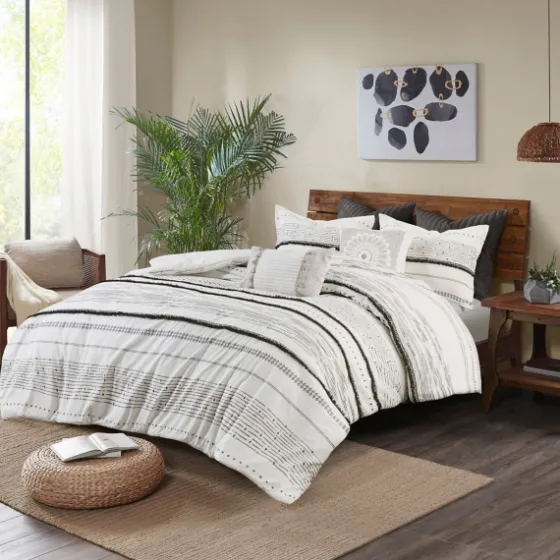 Mia Striped 3-Pc. King Duvet Cover Set-Kirkland's Home Outlet