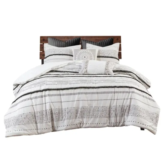Mia White Striped 3-Pc. King Comforter Set-Kirkland's Home Hot