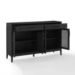 Micah Black Rattan Mesh Sideboard Cabinet-Kirkland's Home Flash Sale