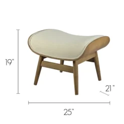 Mid-Century Modern Saddle Seat Ottoman-Kirkland's Home Best Sale